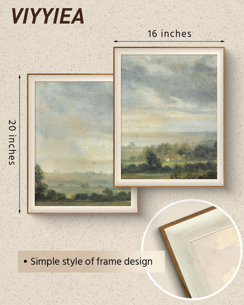 Framed Impressionist Countryside Scene Wall Art Set, 16×20 Inch