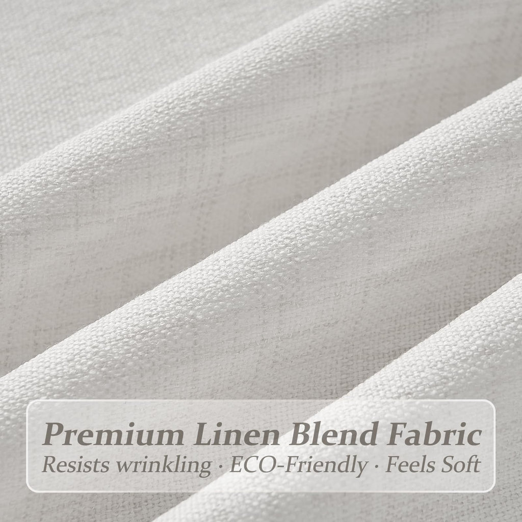 70 Inch Extra Wide Beige White Curtains 102 Inches Long for Classroom, Memory Shape Pinch Pleat Light Filtering Thick