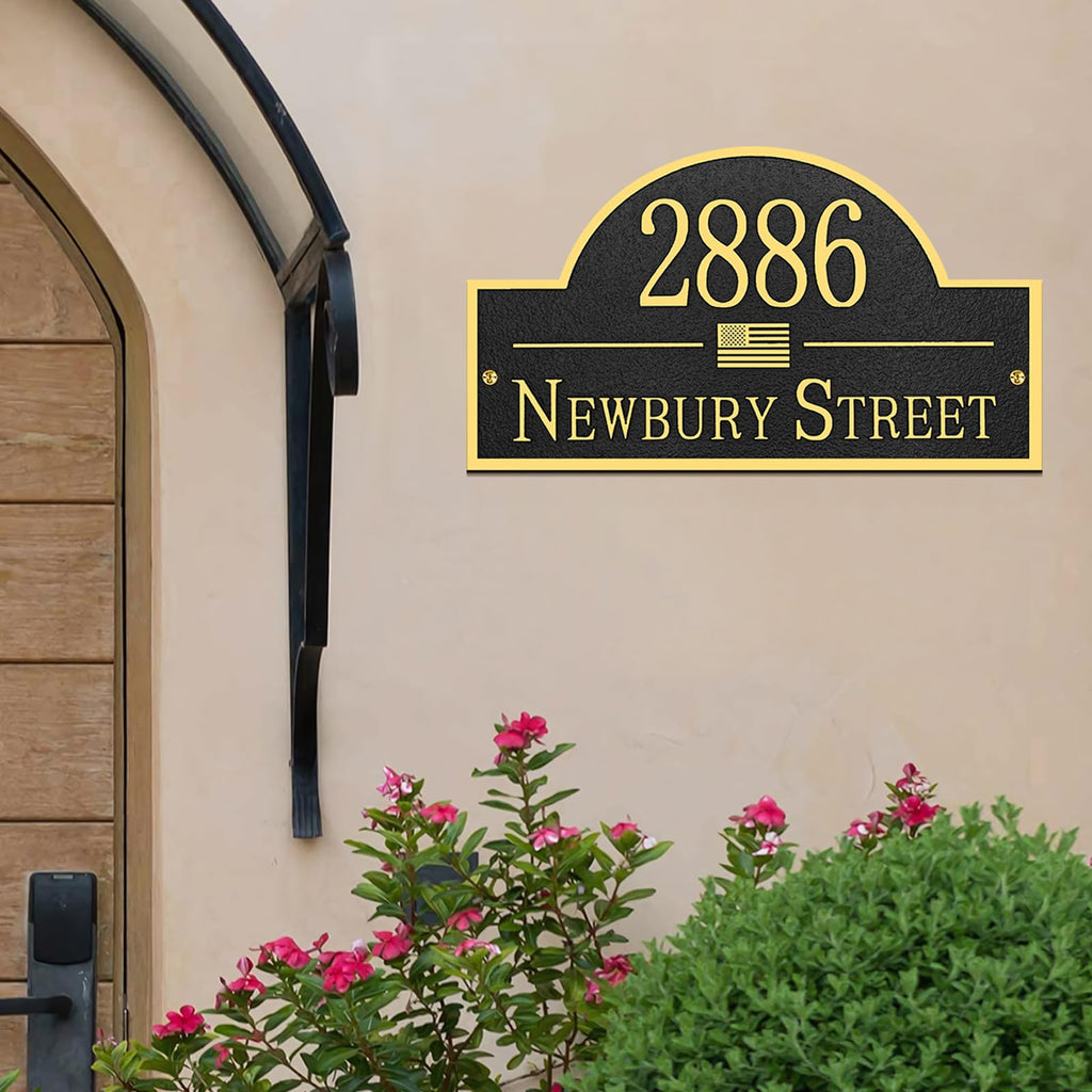 Engraved Address Plaque Metal - Persoanlized House Number Sign Plaque, House Address Sign, House Numbers for Outside
