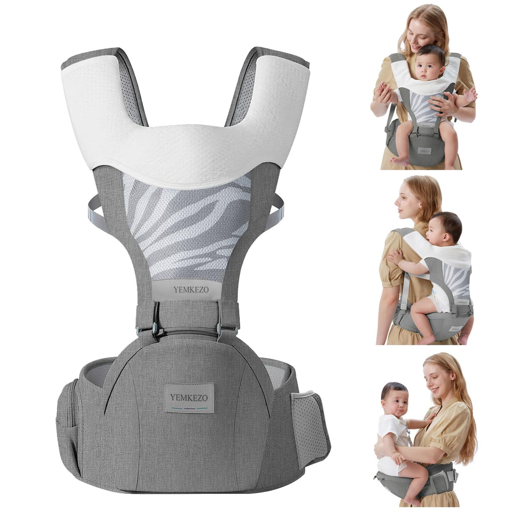 Carrier with Hip Seat for Newborn to Toddler, Grey