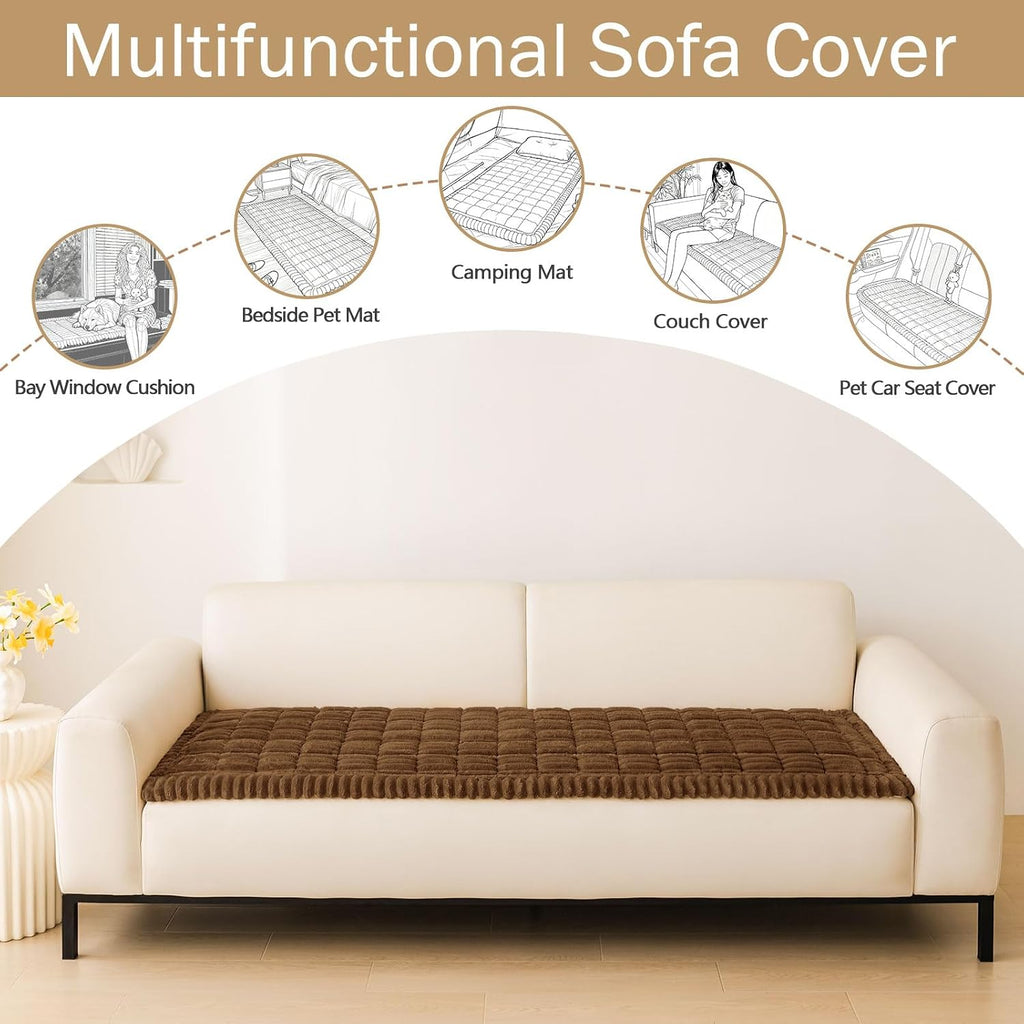 Couch Cover for Dogs, Washable Non Slip Plush Flannel Sofa Protector