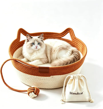 Instinct Basket Cat Bed with Cushion and Hanging Ball Toy