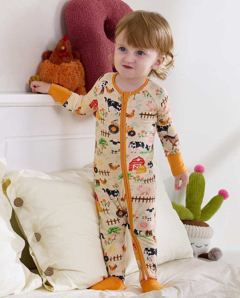 Viscose Baby Footie Pajama, Zipper Sleeper Boys Girls