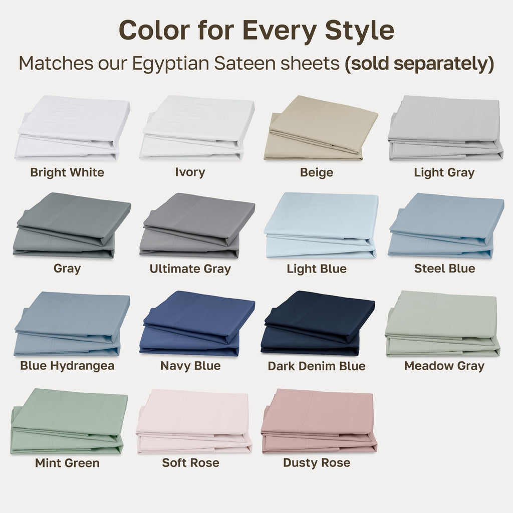 100% Egyptian Cotton 2-Pack Pillowcases Standard Size