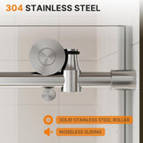 Frameless Shower Door, 44-48" W x 76" H Sliding Shower Door - 5/16"(8mm) SGCC Tempered Glass - Silent Soft-Close