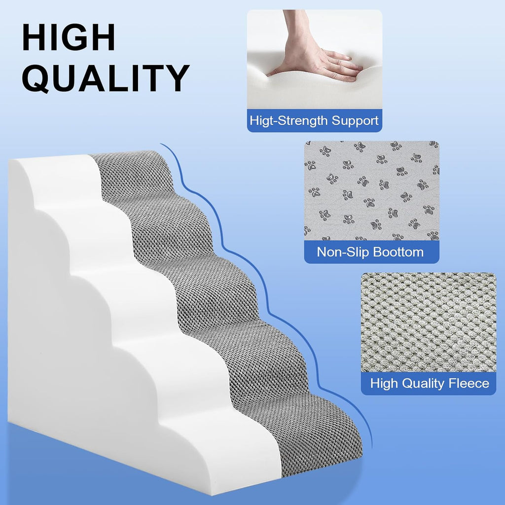 Dog Stairs for high Beds 28.7" H, 5 Step Pet Ramp for Large Dogs
