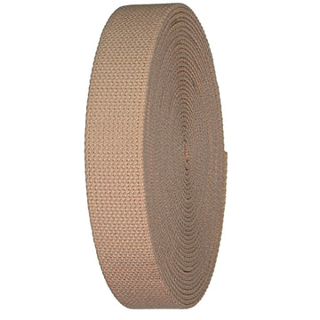 1.25" Wide 2.4mm Thick Heavy Canvas Webbing Roll for Belts, Bags, Crafts (3 Yard Khaki)