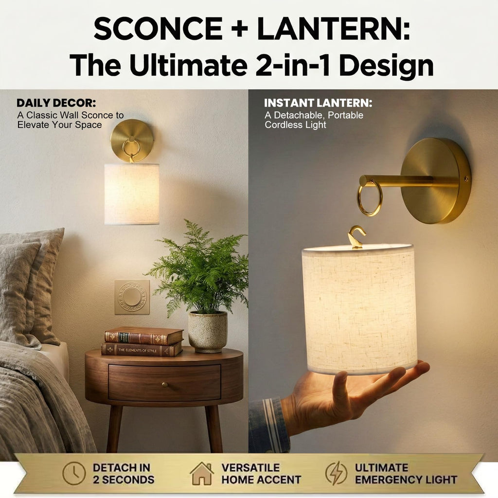 Detachable Wall Sconces Battery Operated With Hanging Hook,10000mah Battery Operated Wireless Wall Sconces Set