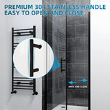 Adjustable 33.5-35 in. W x 72 in. H Frameless Pivot Shower Door, Matte Black Hardware Finish
