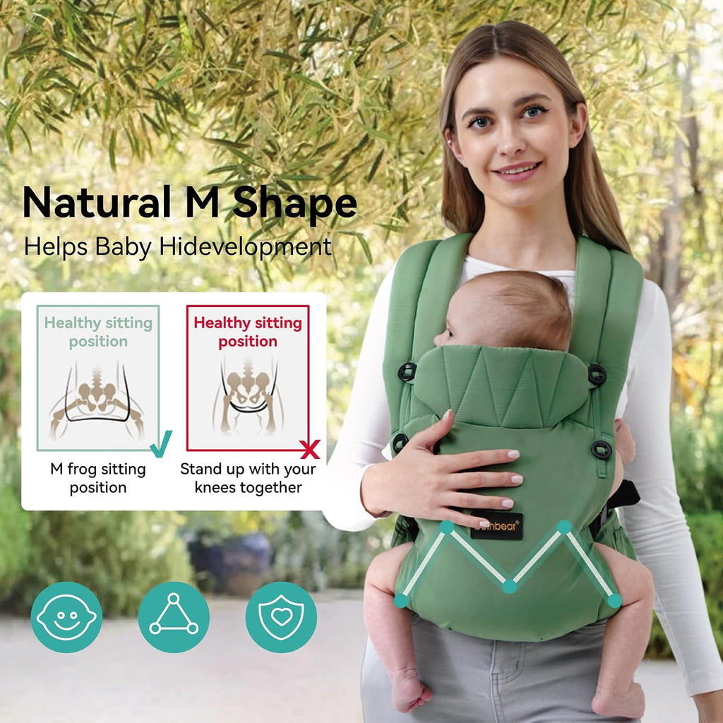 Carrier Newborn to Toddler 7-45 lbs with Natural Material, Ergonomic Design,Versatile and Adjustable,Hands Free