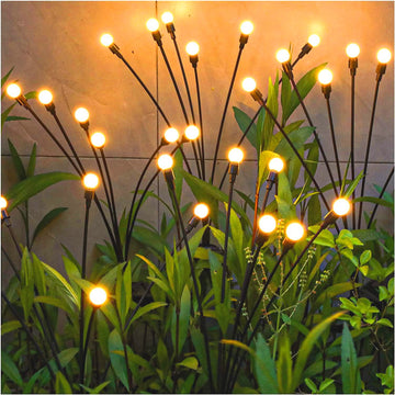 Solar Lights Outdoor, Solar Garden Firefly Lights (8 Pack, 64 LEDs)