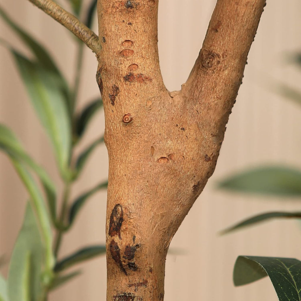 6FT Artificial Olive Tree, Real Wood Trunk & Silk Leaves
