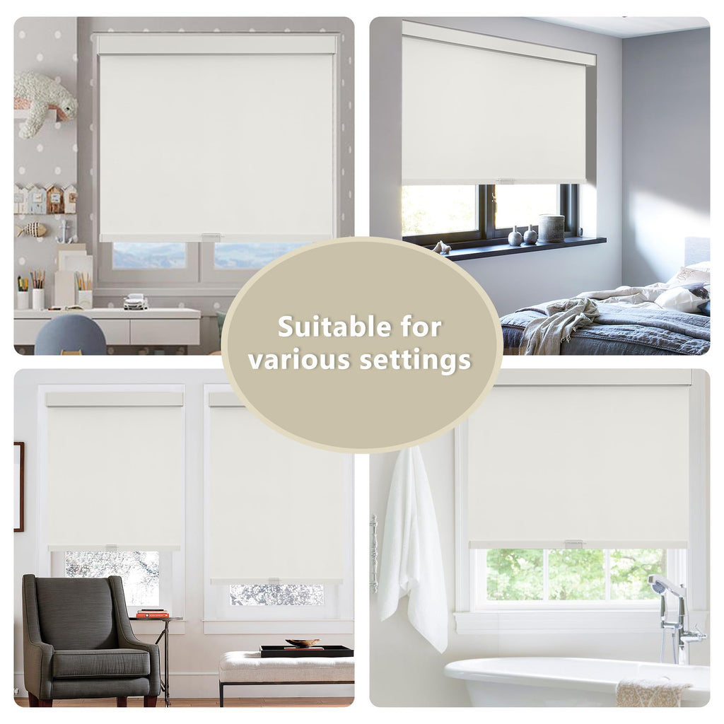 Cordless Blackout Roller Shades Blinds for Windows, Beige