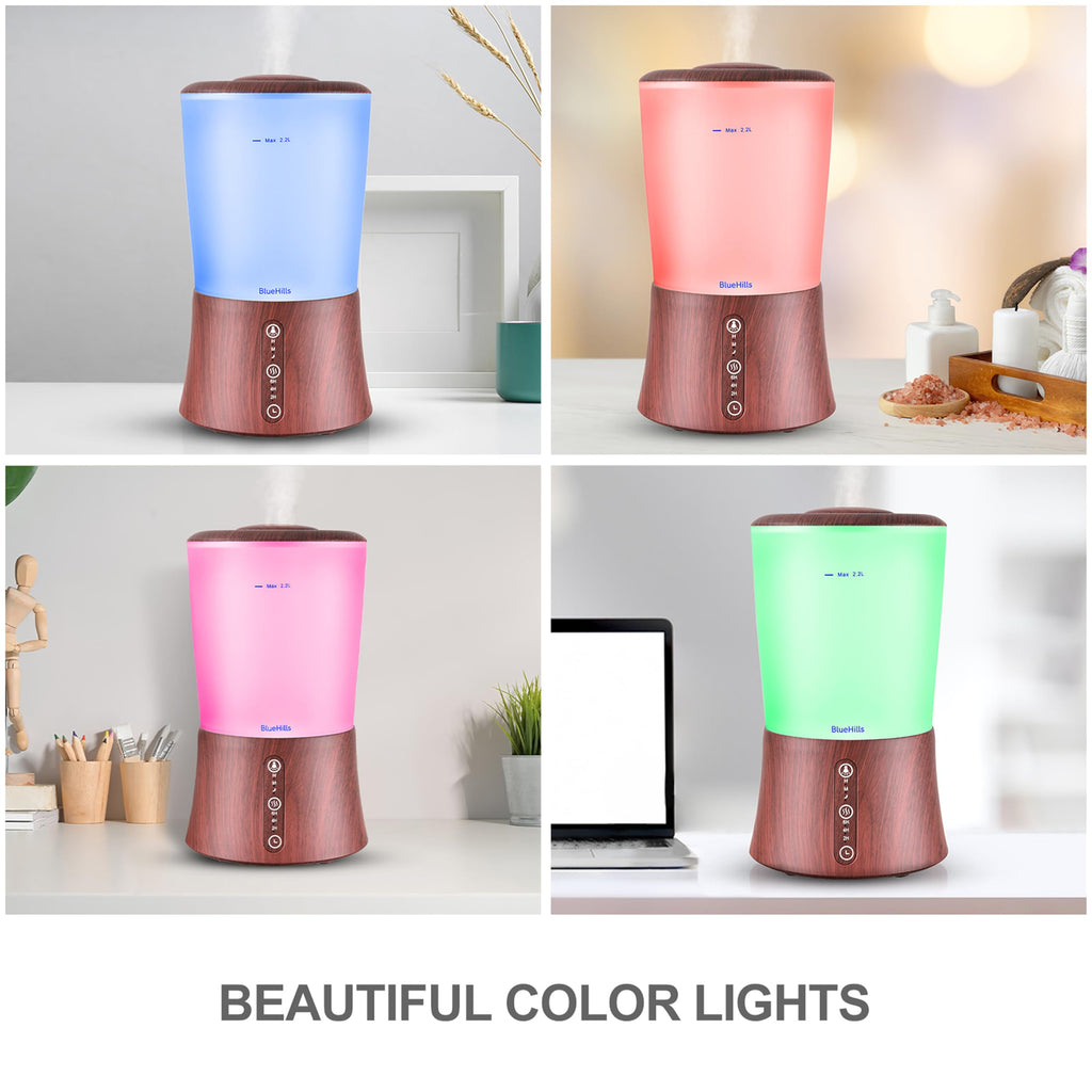 2L XL Large Essential Oil Diffuser Humidifier 2000 ML Dark Wood