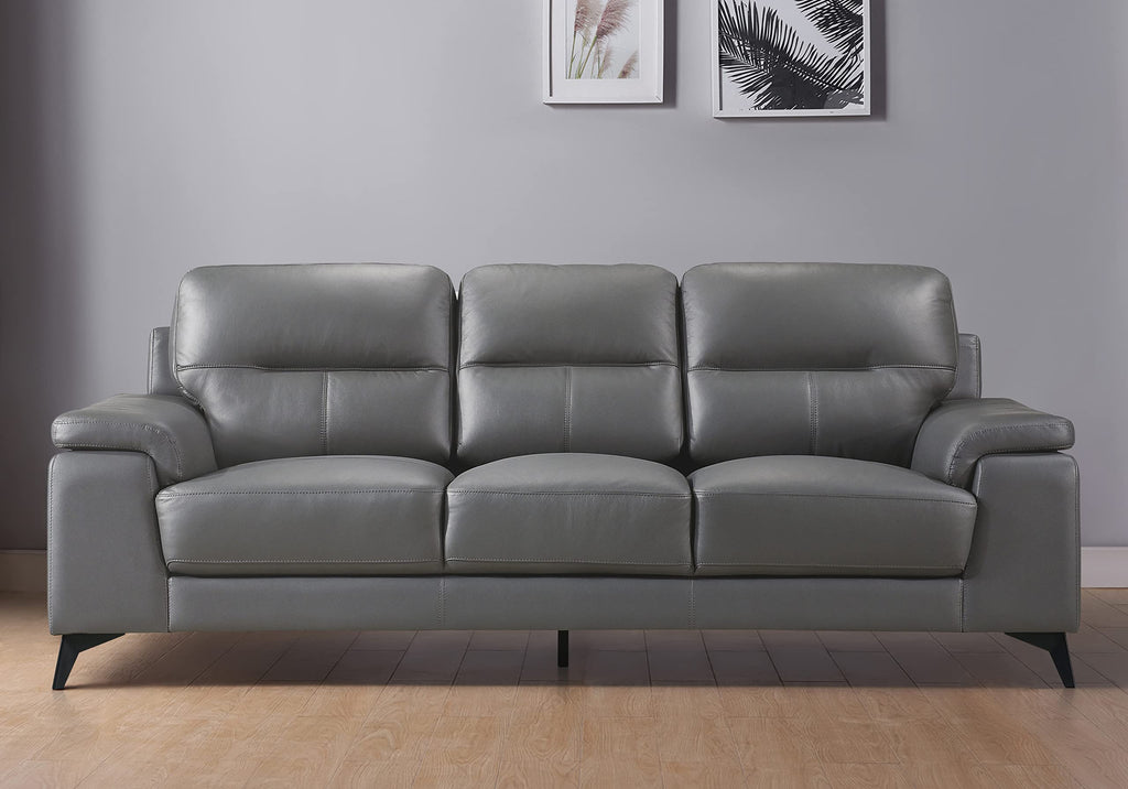 Leather Match Upholstered Oversized Sofa, Dark Gray