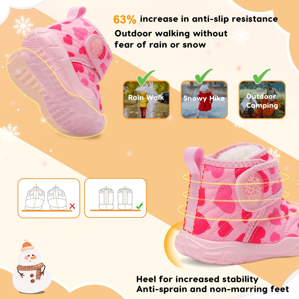 Baby Winter Shoes Baby Snow Booties Warm Fleece Infant Slippers