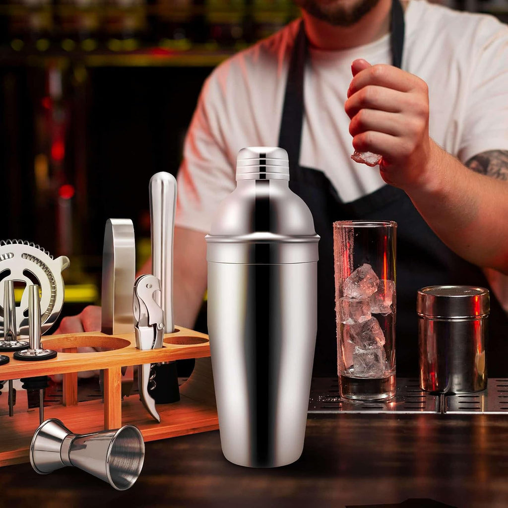 750-milliliter , 12-Piece Cocktail Bar Set, Bartender's Tool Set, Cocktail Shaker, with Bamboo Stand - Set of 12