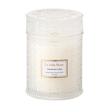 Jasmine Lotus Scented Candles, Natural Soy Wax, 19oz
