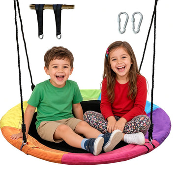 Tree Swing 40" Saucer Swing Heavy Duty for Kids Outdoor Multicolor