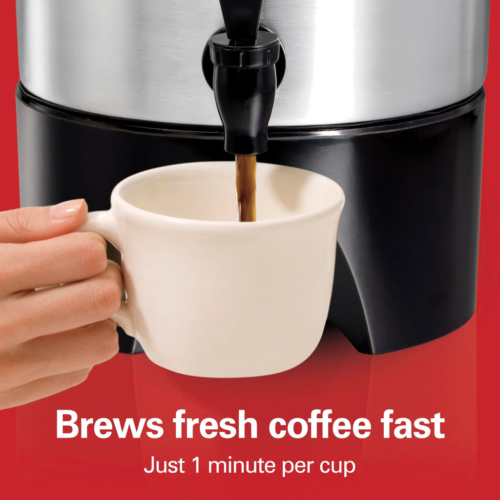 Beach 45 Cup Coffee Urn and Hot Beverage Dispenser, Silver