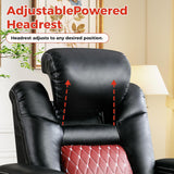 ANJ Power Recliner Chair,Home Theater Seating with Adjustable Headrest,Cup Holders,USB Port,Hidden Arm Storage(Black)