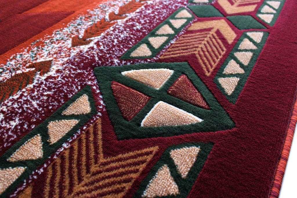 Southwest Native American Navajo Aztec Tribal Indian Orange Rust Carpet Area Rug