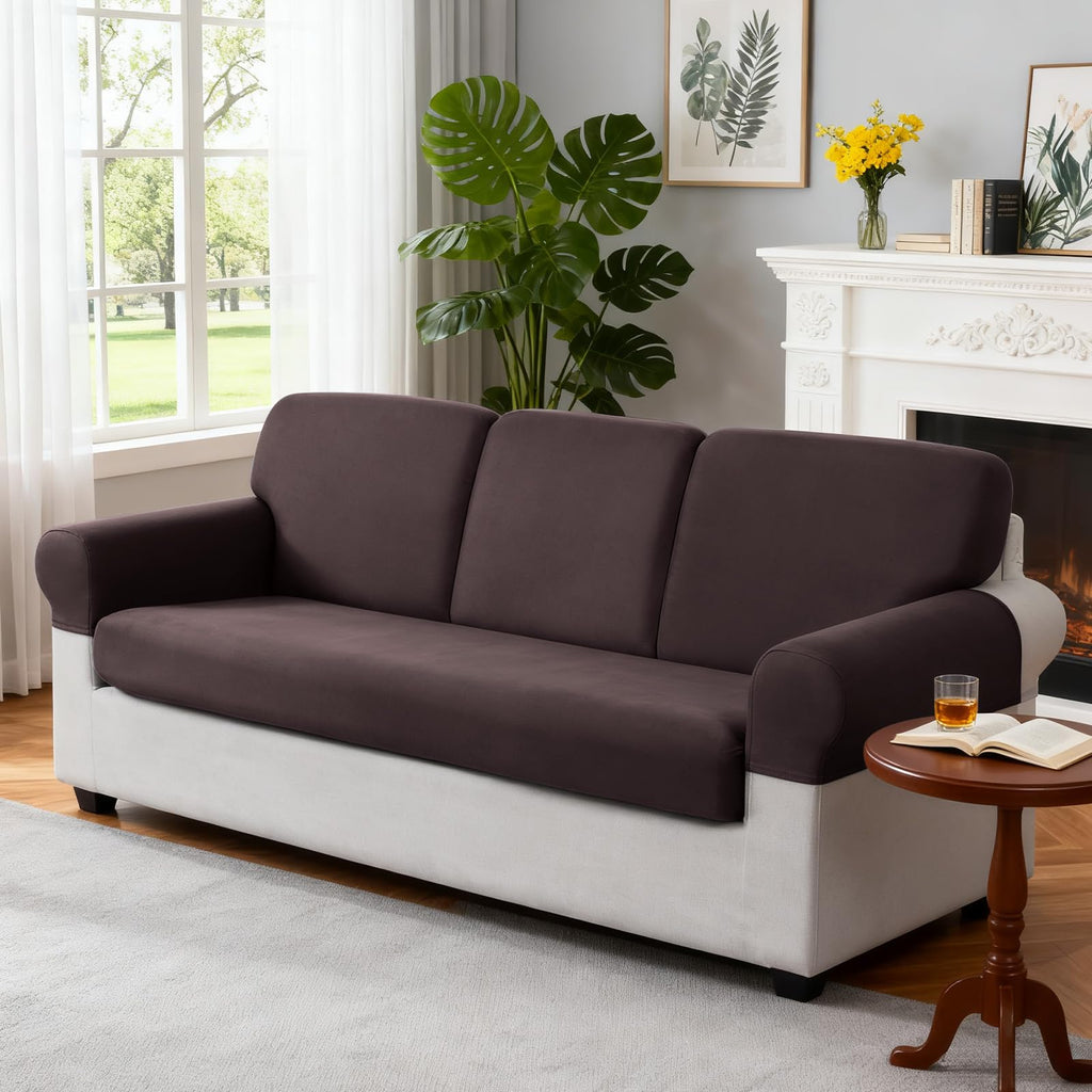 Couch Cushion Covers Medium 1 Piece Stretch Couch Covers for 2 Seat Couch, Sofa Seat Covers Soft Washable Furniture