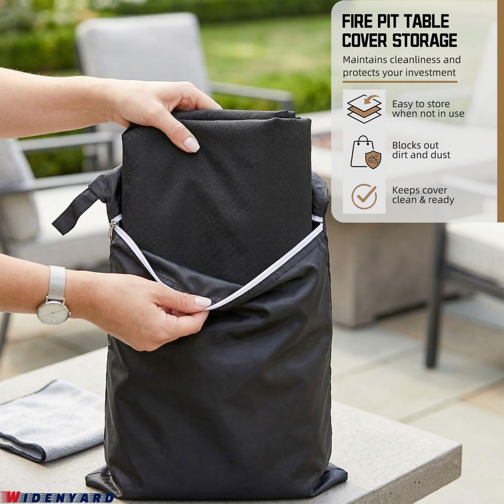 Square Fire Pit Table Cover 32x32x25 inch, Heavy Duty, Waterproof