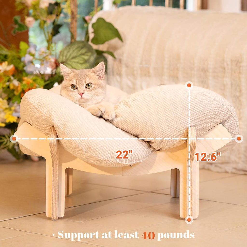 Elevated Cat Bed for Indoor Cats Couch Sofa Flower