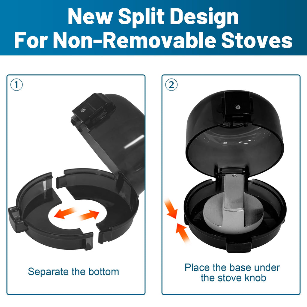 Childproof Stove Knob Safety Covers, Black Oven Knob Covers, 5 Pack