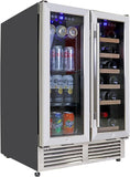 18 Bottle 56 Can Wine Fridge - Wine Cooler with Glass Door, 150 L Beverage Can R