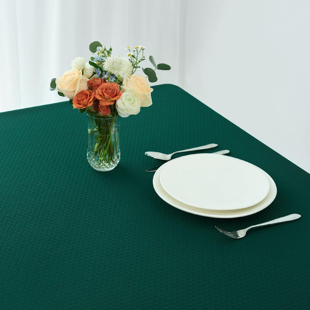 Rectangle Tablecloth Weaved Design Water Resistant Wrinkle Free Spill-Proof Soft Table Cloth Decoration, Banquet