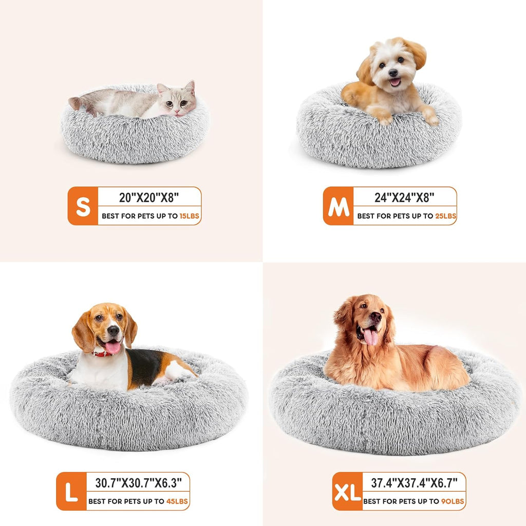 Large Dog Bed for Indoor, Calming Donut Bed for Dogs and Cats