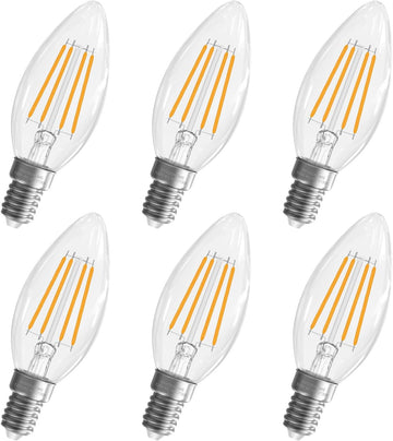 Candelabra Light Bulbs 60 watt Equivalent, Dimmable E12 Bulb Soft White