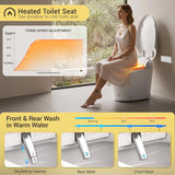 ELLAI Silver Strip Artistic Smart Toilet,Powerful Flush,Auto Open/Close,Comfort Height,Instant Warm