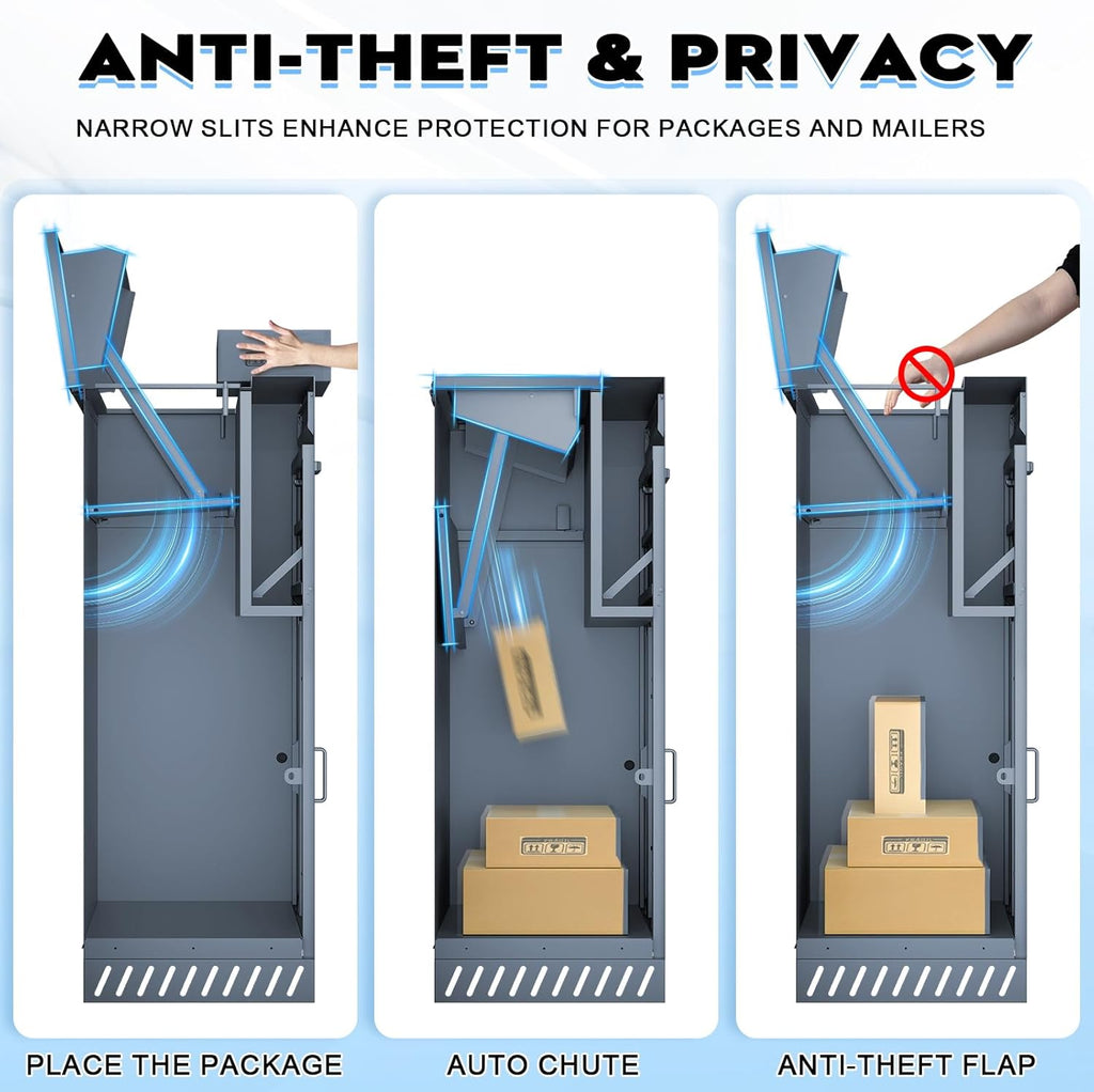 Package Delivery Boxes Drop Boxes with Secure Storage - Balck
