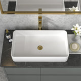 24 Vessel Sink Rectangle - 24 x 14 Inch Bathroom Sink Modern Large Rectangular Above Counter White Porcelain