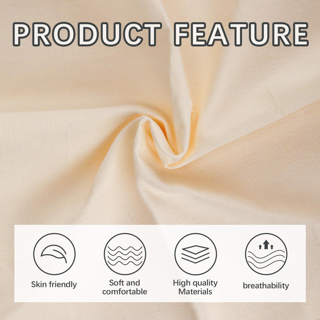5 YD Canvas Fabric, Premium 10oz Natural Cotton Duck Canvas, 62 Inch Wide Heavy Sewing Material for Arts & Crafts