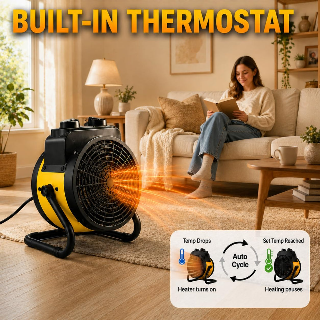 Outdoor Heaters, 1500W Greenhouse Heater with Overheat Protection, 3S Fast Heating, 3 Modes, Electric Space Heater