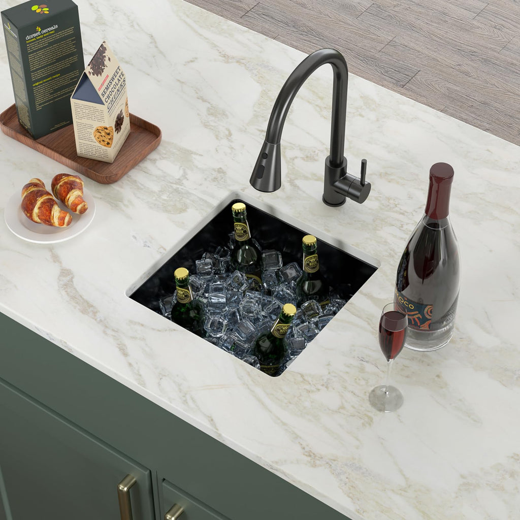 15 Inch Undermount Kitchen Sink Matte Black
