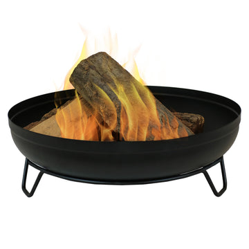 23-Inch Portable Patio Fire Pit Bowl, Black