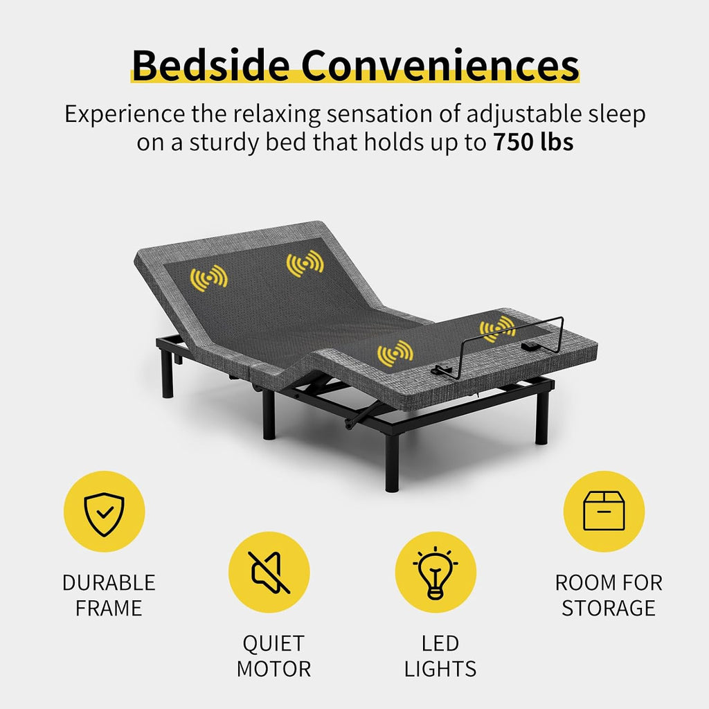 Twin XL Massage Adjustable Bed Frame with Remote