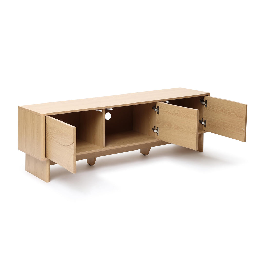 59" Oak TV Stands up to 65", Modern Entertainment Center