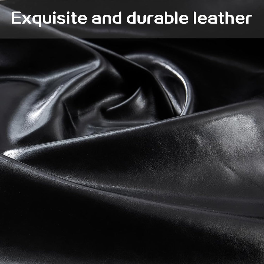 79'' Faux Leather Sofas, Mid Century Modern Couches with Rolled Arm & Nailhead Trim for Small Space, Apartment, Black