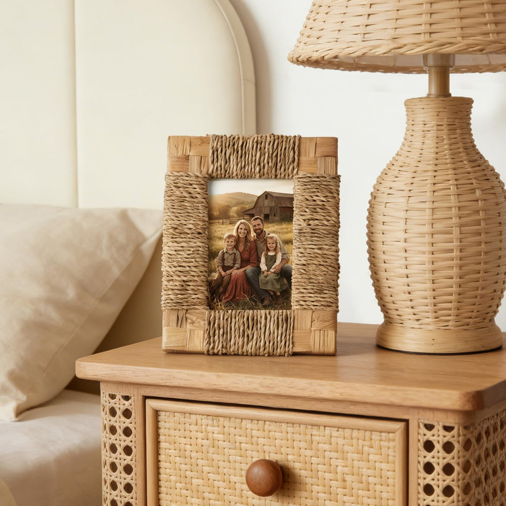 Handwoven Sea Grass Picture Frame Tabletop Display