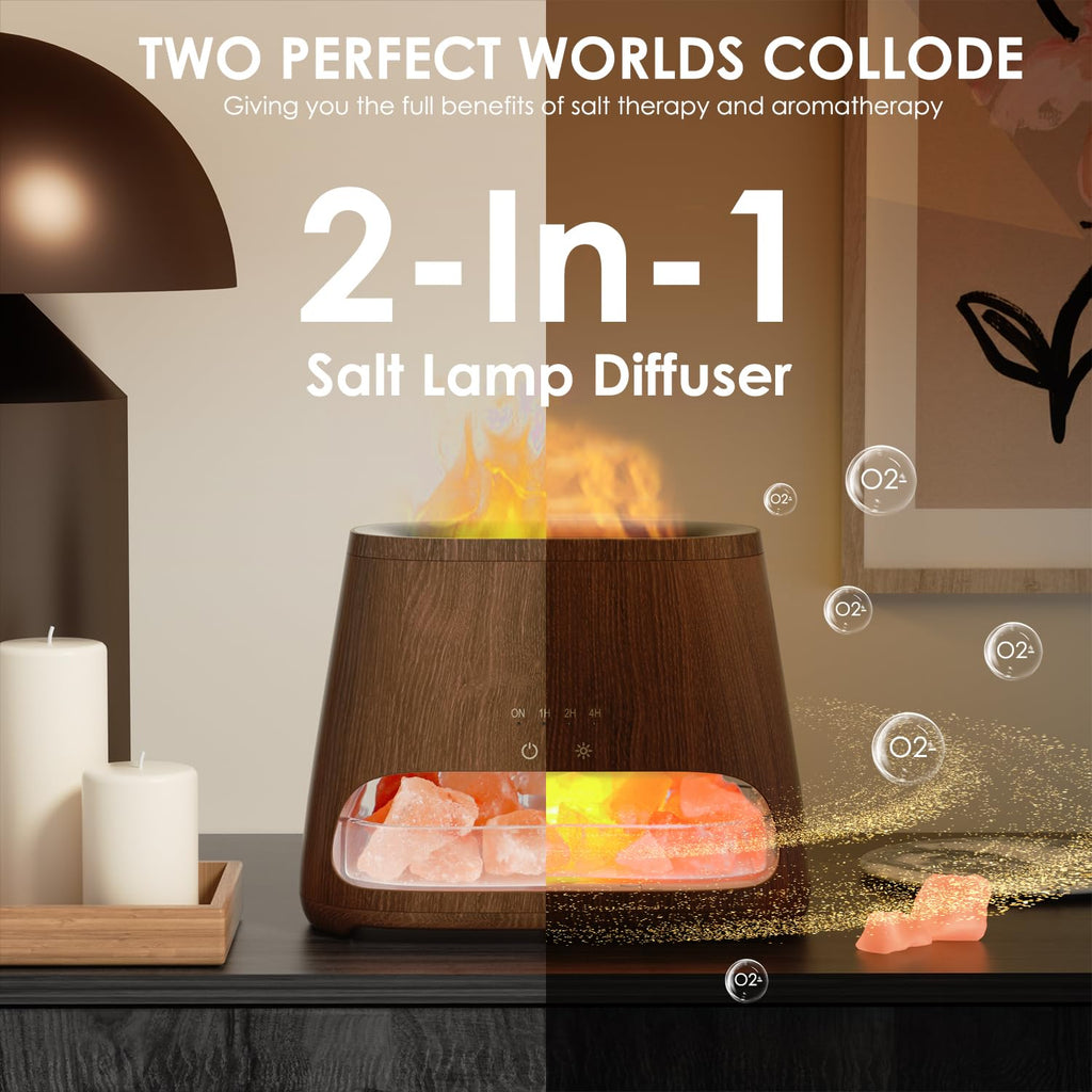 2-in-1 Himalayan Salt Lamp Diffuser, Aromatherapy Diffuser