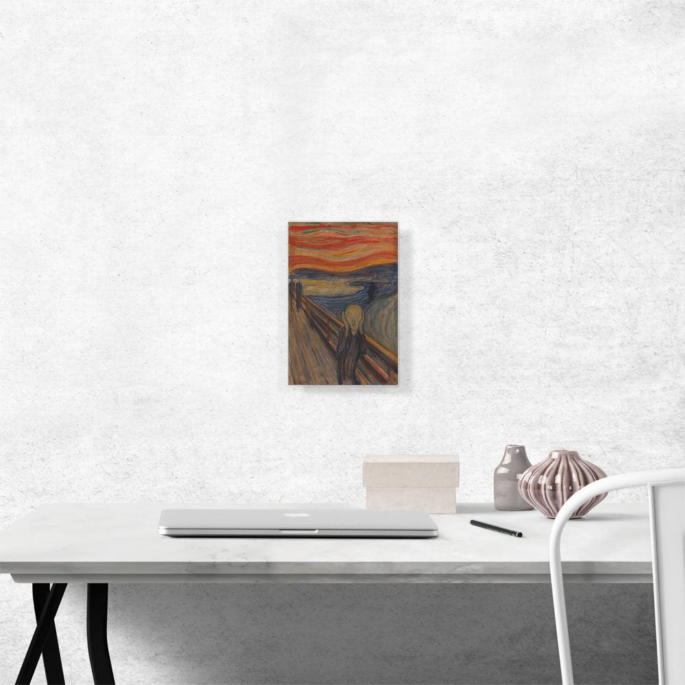 The Scream 1893 Canvas Art Print Stretched Framed Painting Picture Poster Giclee Wall Decor by Edvard Munch - 12" x
