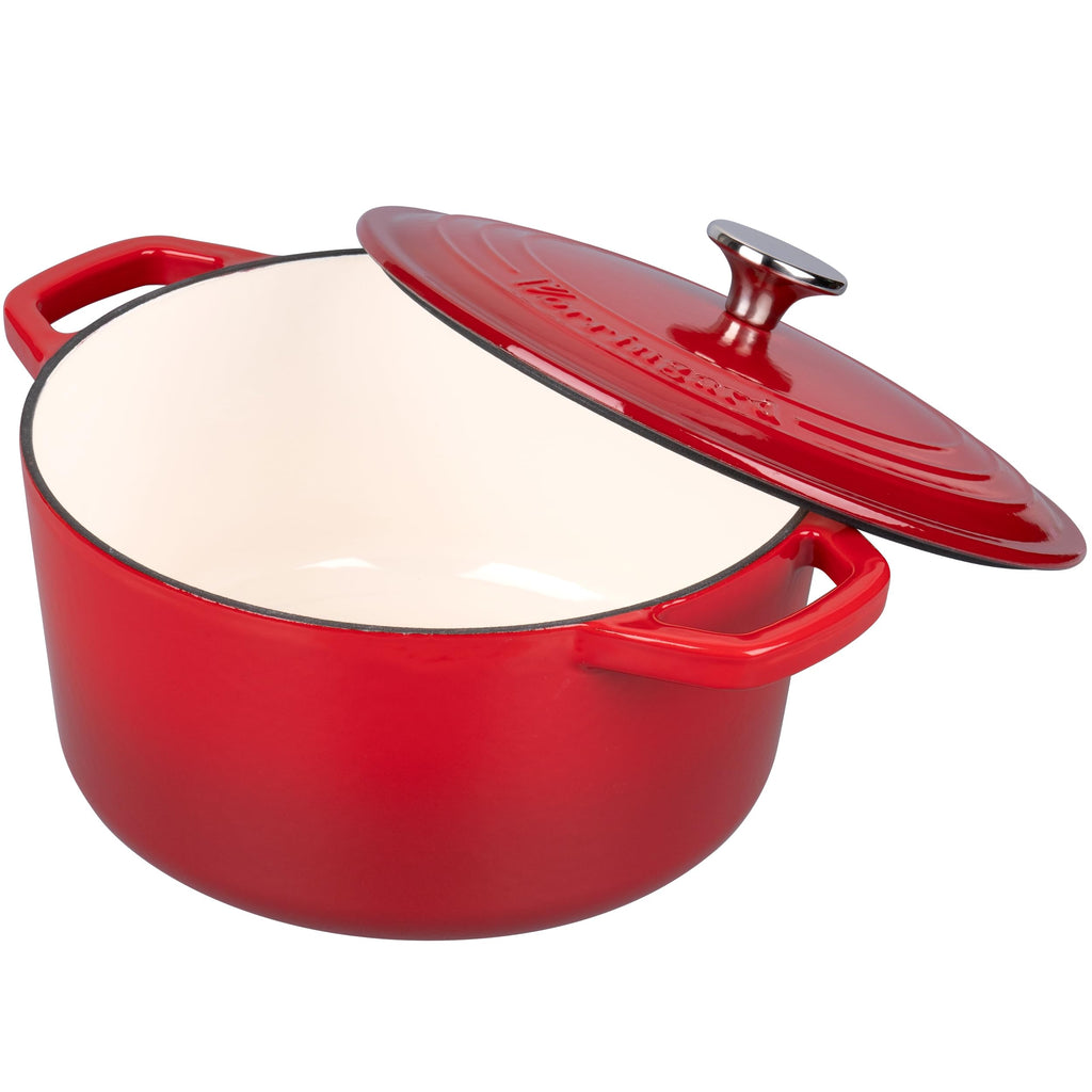 Enameled Cast Iron Dutch Oven Pot with Lid, for Bread Baking, Round Bread Oven- include Sourdough Bread Baking