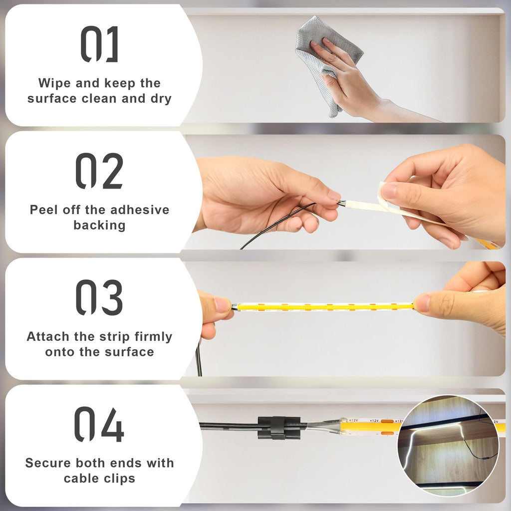 LED Shelf Lights, Under Cabinet Lighting Compatible with Alexa, Dimmable 2700K WIFI Strip Lights for Bookshelf