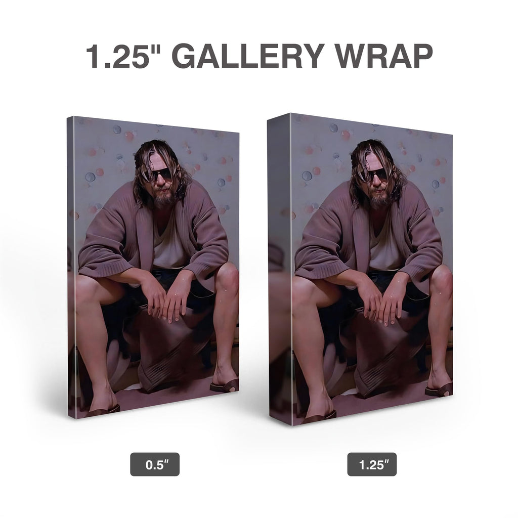 Chill Framed Canvas Wall Art Bathroom Decor The Dude in Robe from The Big Lebowski Poster Print Legendary Comedy